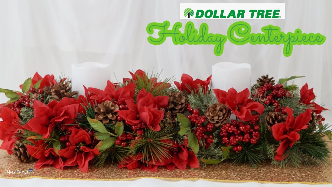 Праздничный центральный элемент из пуансеттии Dollar Tree за 10 долларов! | Проекты Dollar Tree |...