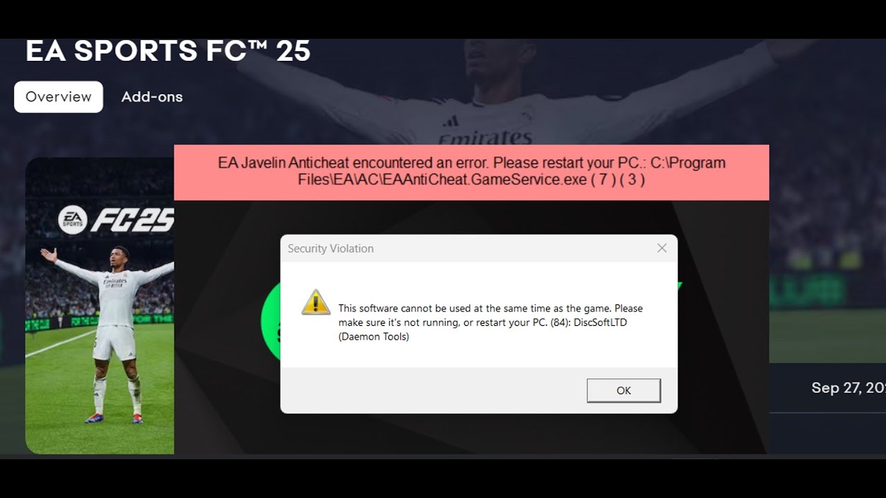 Fix EA FC 25 Error This Software Cannot Be Used At Same Time As The Game DiscSoftLTD (Daemon Tools)