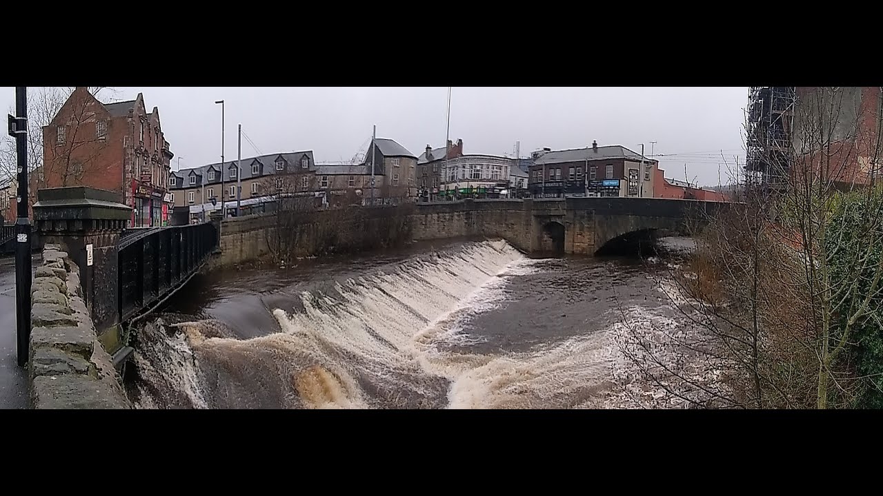 Storm Eunice hits Hillsborough Sheffield / River Loxley / Langsett Road Bridge Area