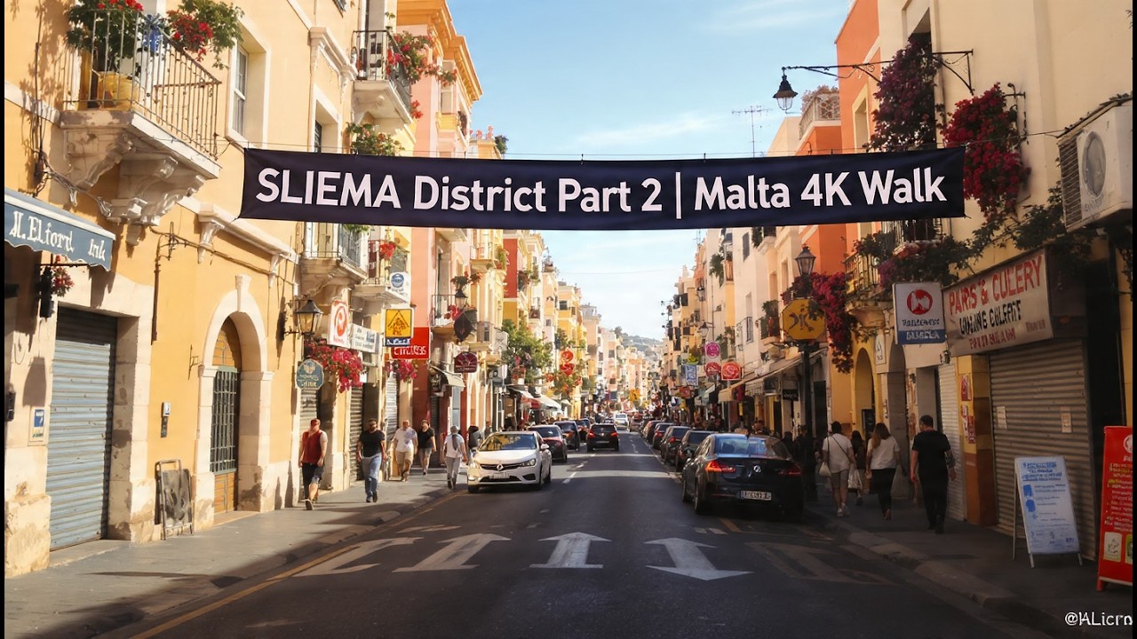 SLIEMA District Part 2 | Malta 4K Walk - Seafront Promenade 🇲🇹🌊☀️