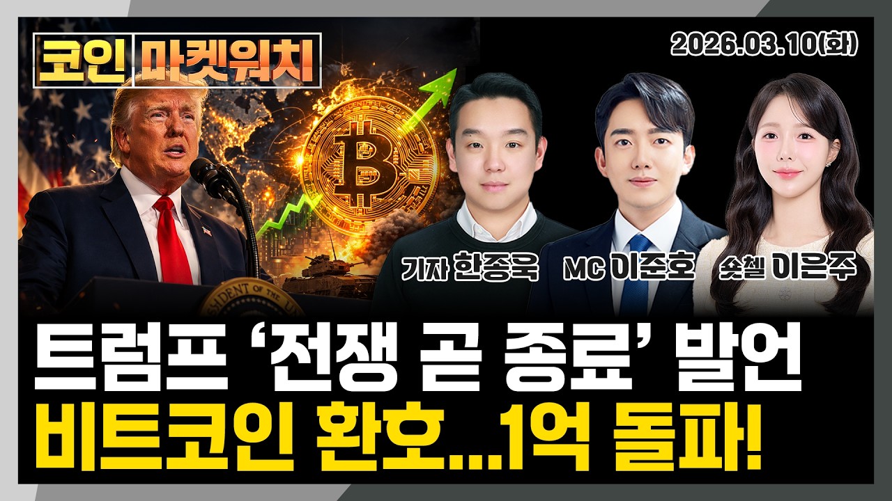 트럼프 '전쟁 곧 종료'...비트코인 다시 뜨나 l 코인마켓워치