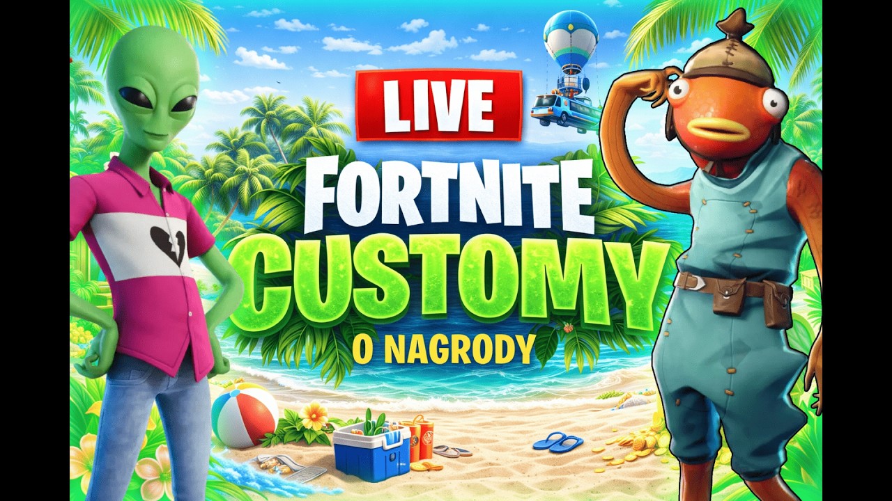 🔴 STREAM PRZEDŁUŻANY 🔴🎁 CUSTOMY FORTNITE O NAGRODY 🟧 BATTLE ROYALE / SAJMON / TOP MODEL🎁