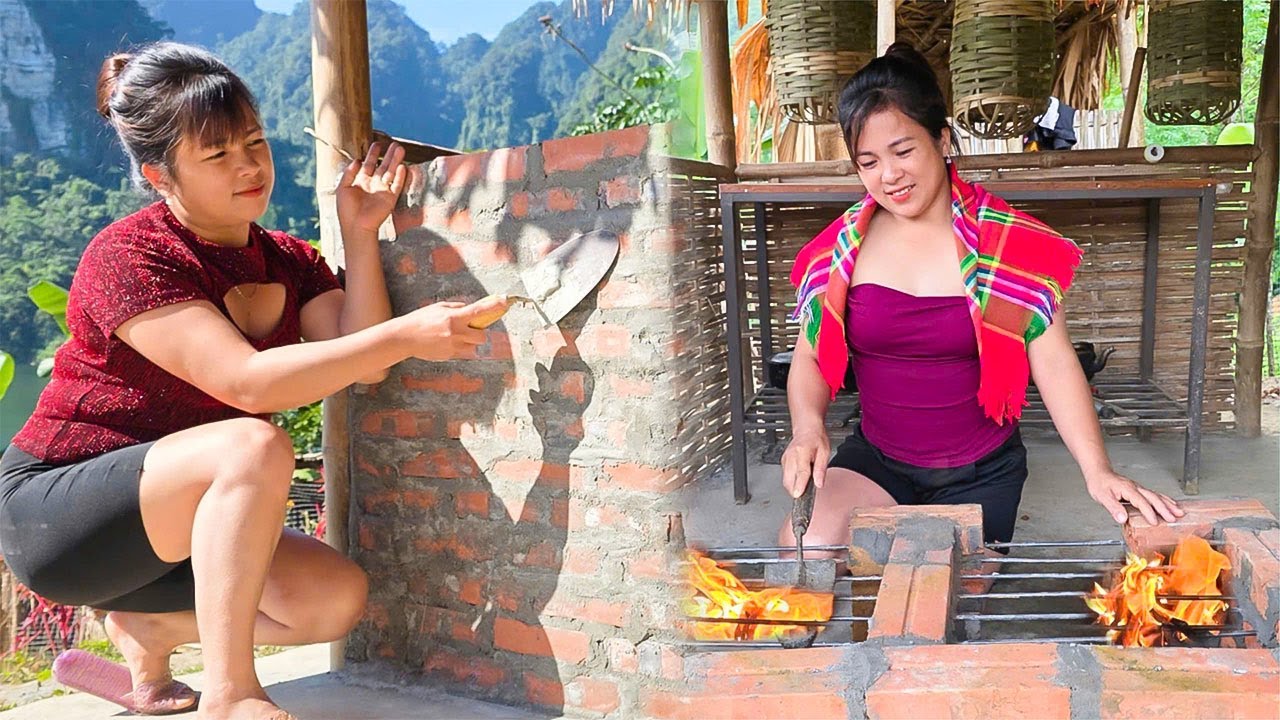 From the girl's chapped hands - She completed a warm fireplace for her dream home