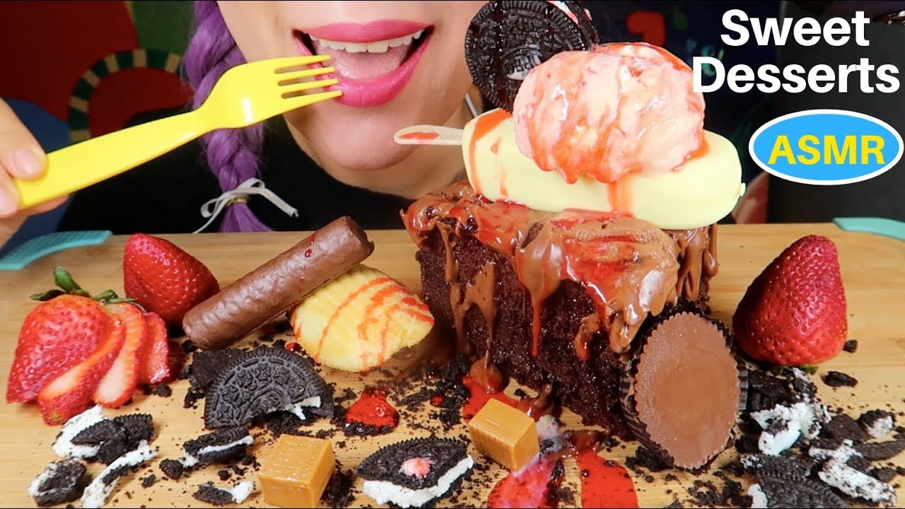 ASMR 아이스크림, 초코케이크,초콜렛,오레오 달달구리 먹방| MAGNUM ICE CREAM, CHOCOLATE CAKE,OREO COOKIE CURIE. ASMR