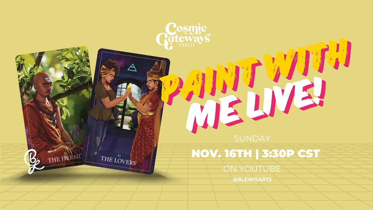 Paint with Me Live ep. 59 | Four of Wands | Creating the Cosmic Gateways Tarot