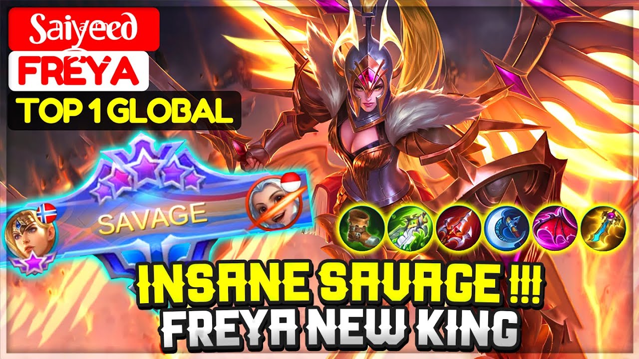 SIDELINE FREYA INSANE SAVAGE !!! The New King [ Top 1 Global Freya ] Saͥiyͣeͫed࿐ - Mobile Legends