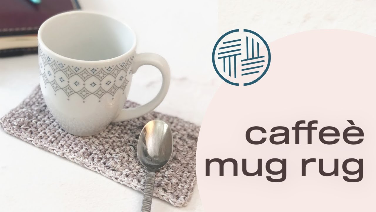 Caffè Mug Rug Crochet Pattern | How to Crochet a Mug Rug Coaster with Spoon Extension Tutorial