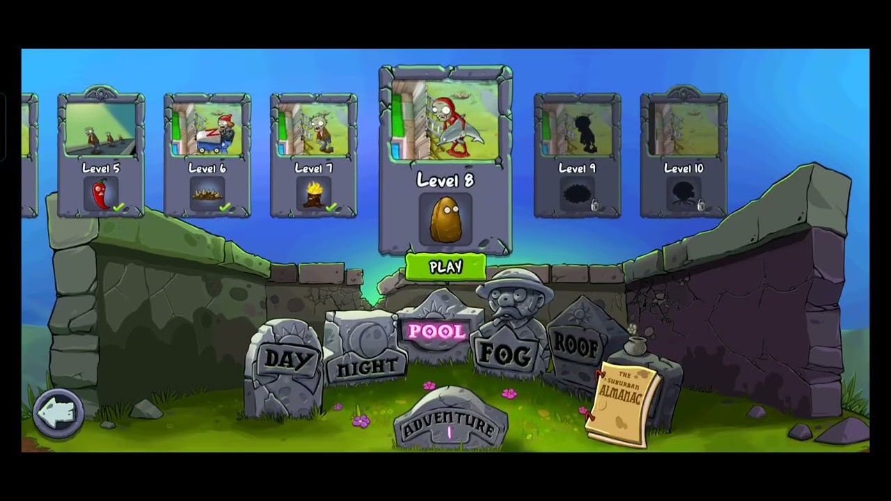 Plants vs Zombies Gameplay - Pool level 6 to 8