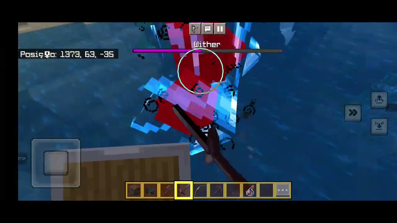 Lutando contra o esqueleto de wither