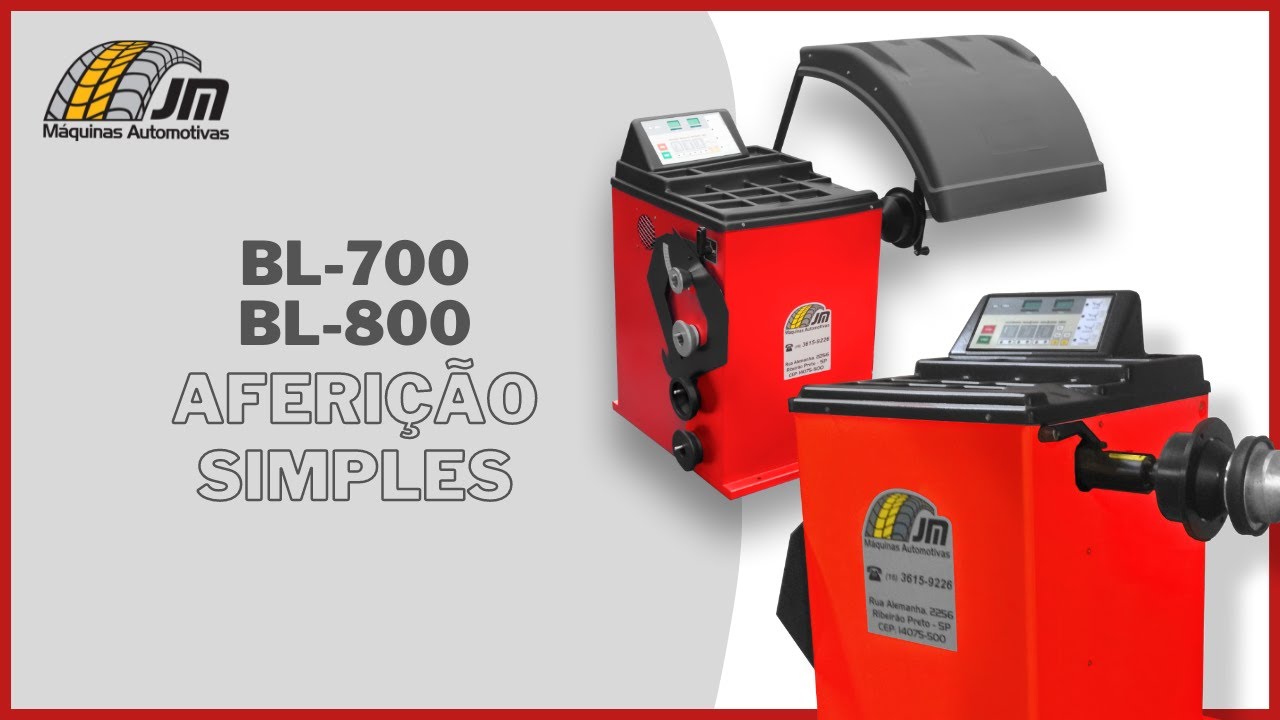 Aferição Simples das Balanceadoras de Rodas BL 700 e BL 800 JM Máquinas