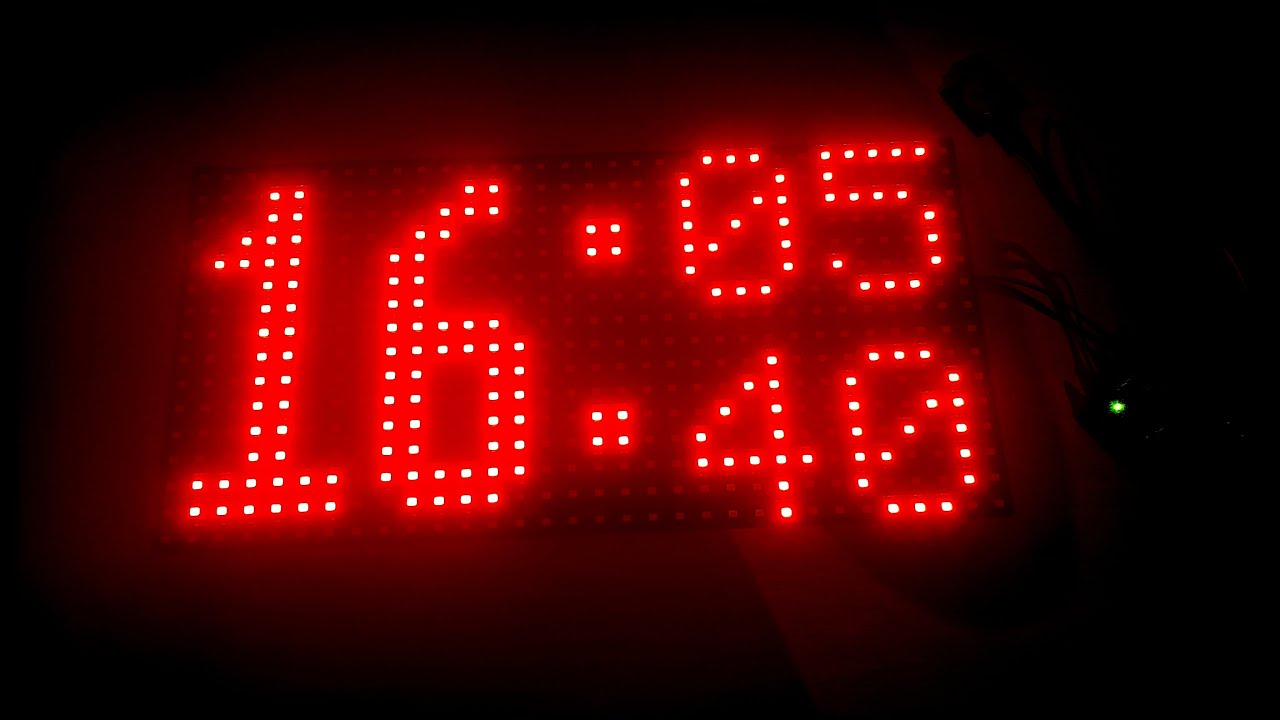 Цифровые часы своими руками с использованием Arduino и светодиодного дисплея P10