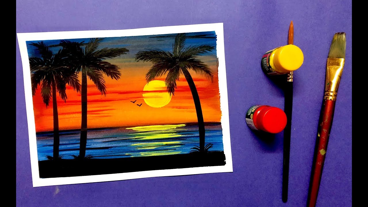 Poster Colour Scenery Painting Tutorial for Beginners