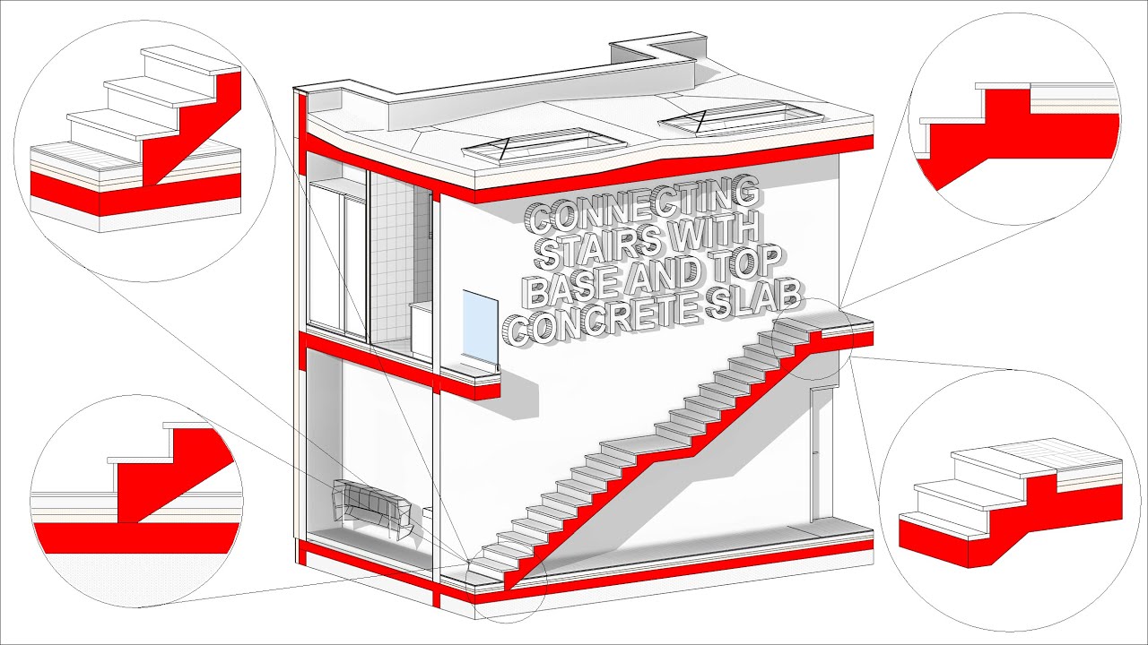 CONNECTING STAIRS WITH BASE AND TOP CONCRETE SLAB / PROBLEM SOLVED