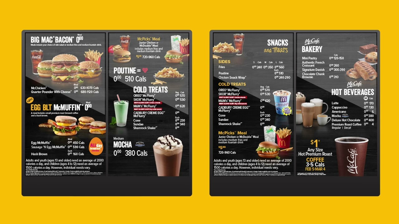 McDonalds Digital Menu Board 2023