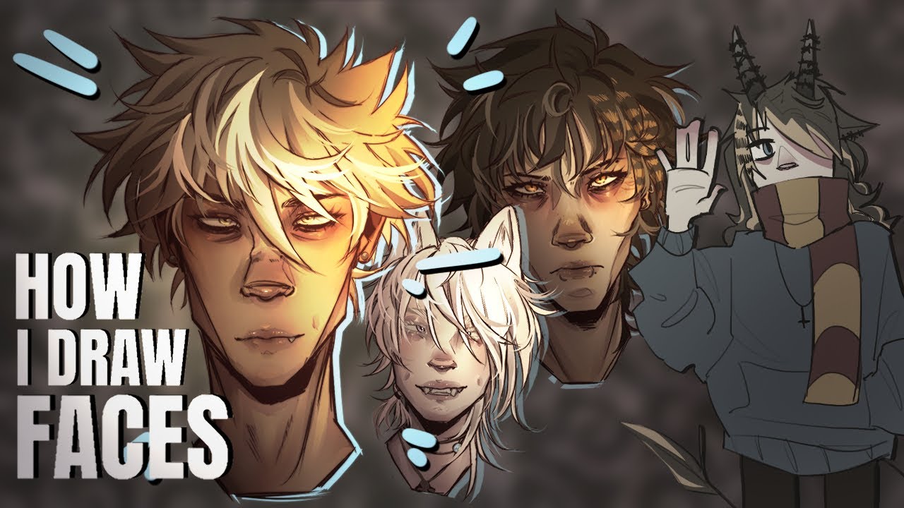 HOW I DRAW FACES | real time full digital art process start to finish