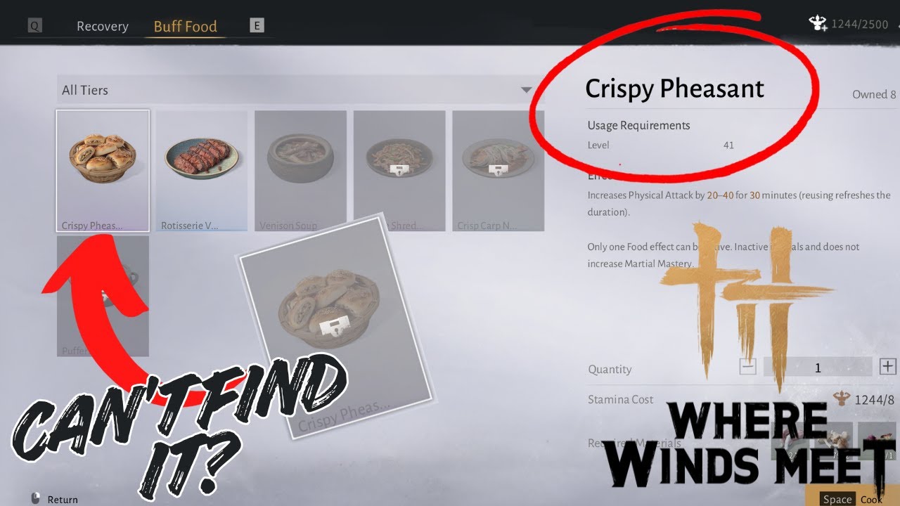 Recipe's Heir/Culinary Successor Encounter - Unlock Crispy Pheasant Recipe | Where Winds Meet