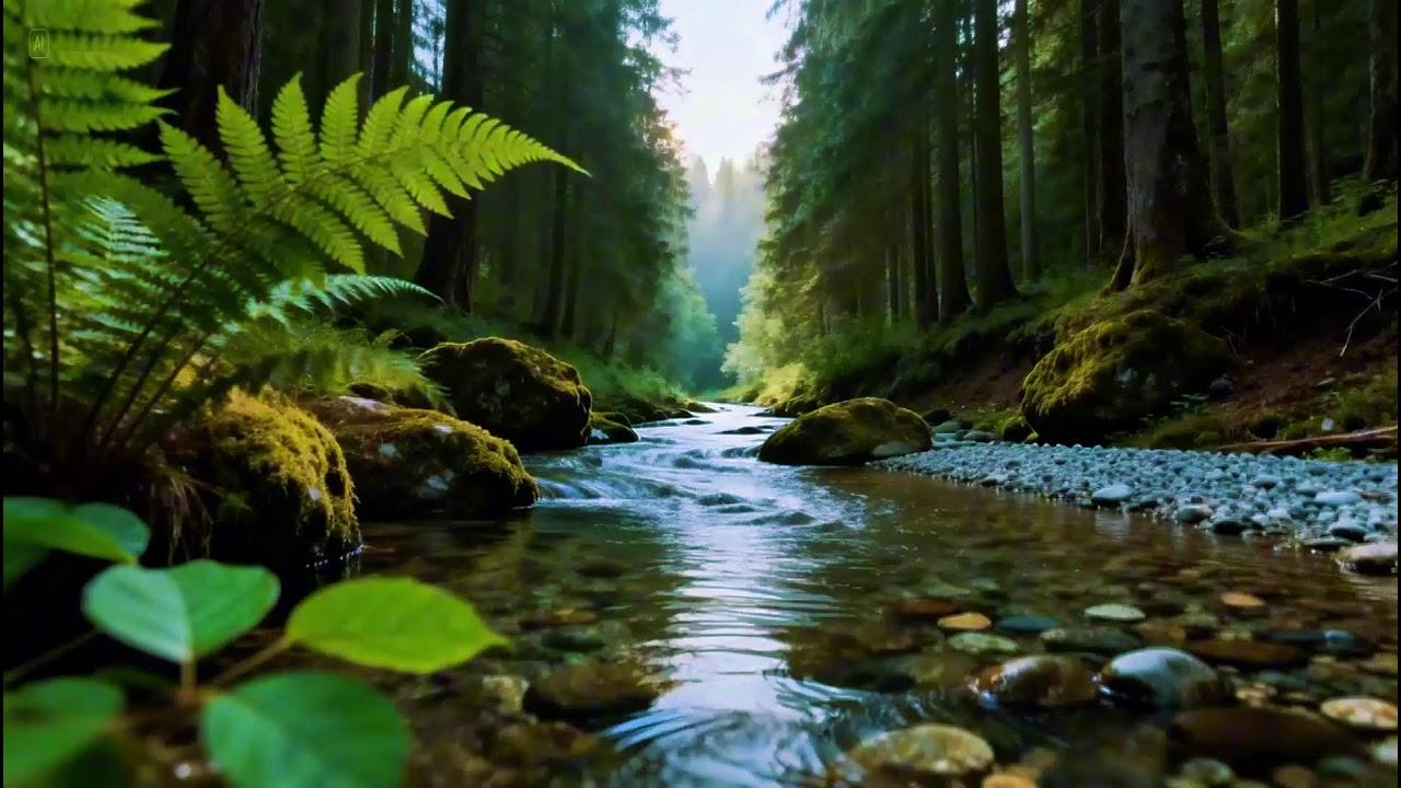 Relaxing Forest Sounds | Natural River Flowing Sounds | Soft Birds Chirping Sounds
