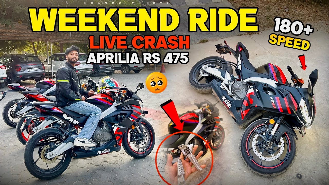 Weekend Ride Gone Wrong 😭 | live Crash Aprilla rs 457 | Chandu manoj