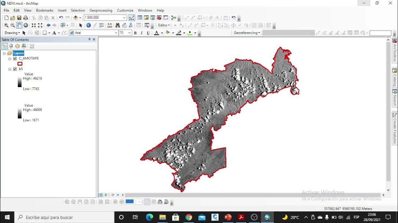INDICE NORMALIZADO DIFERENCIAL DE VEGETACIÓN (NDVI)-ARCGIS 10.5