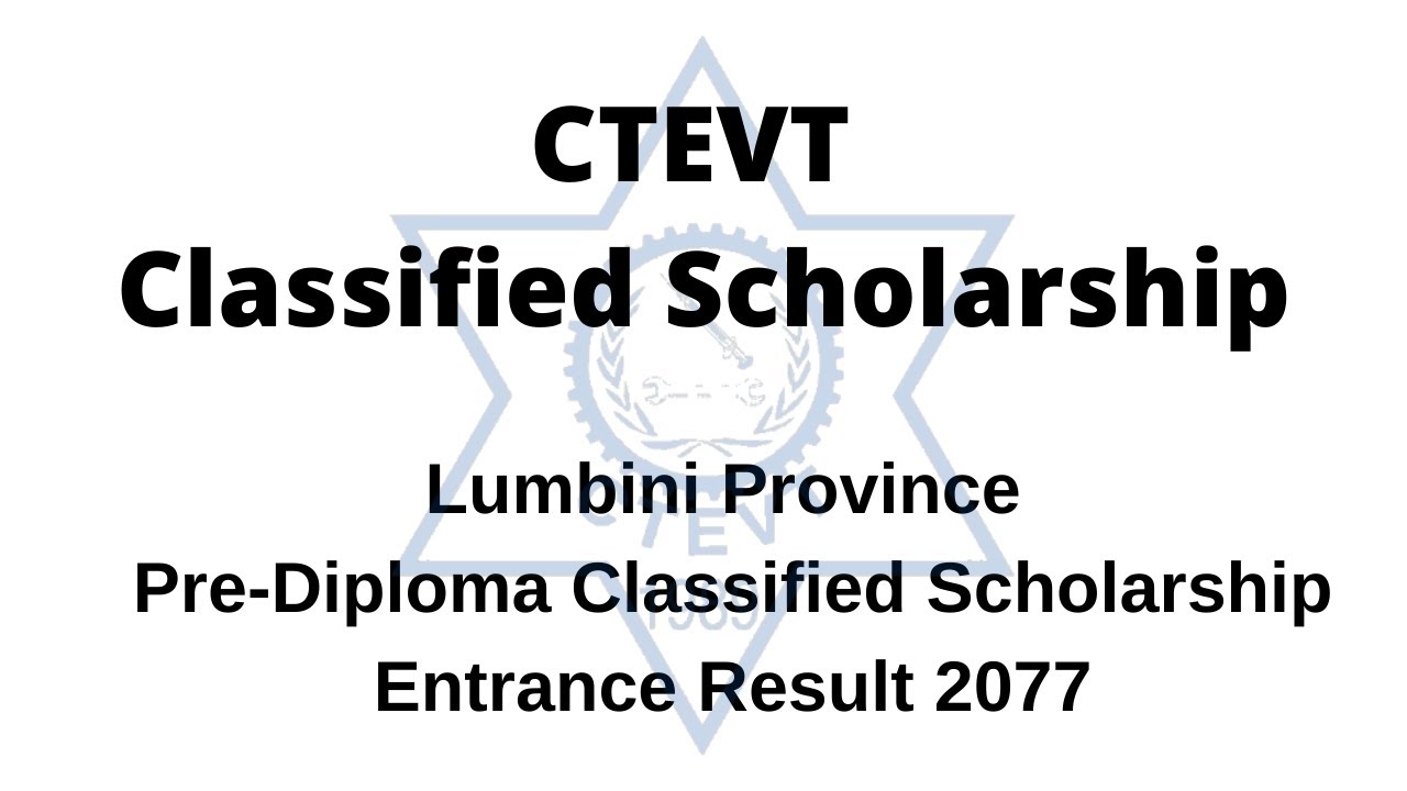 Lumbini Province Pre-Diploma Classified Scholarship Entrance Result 2077