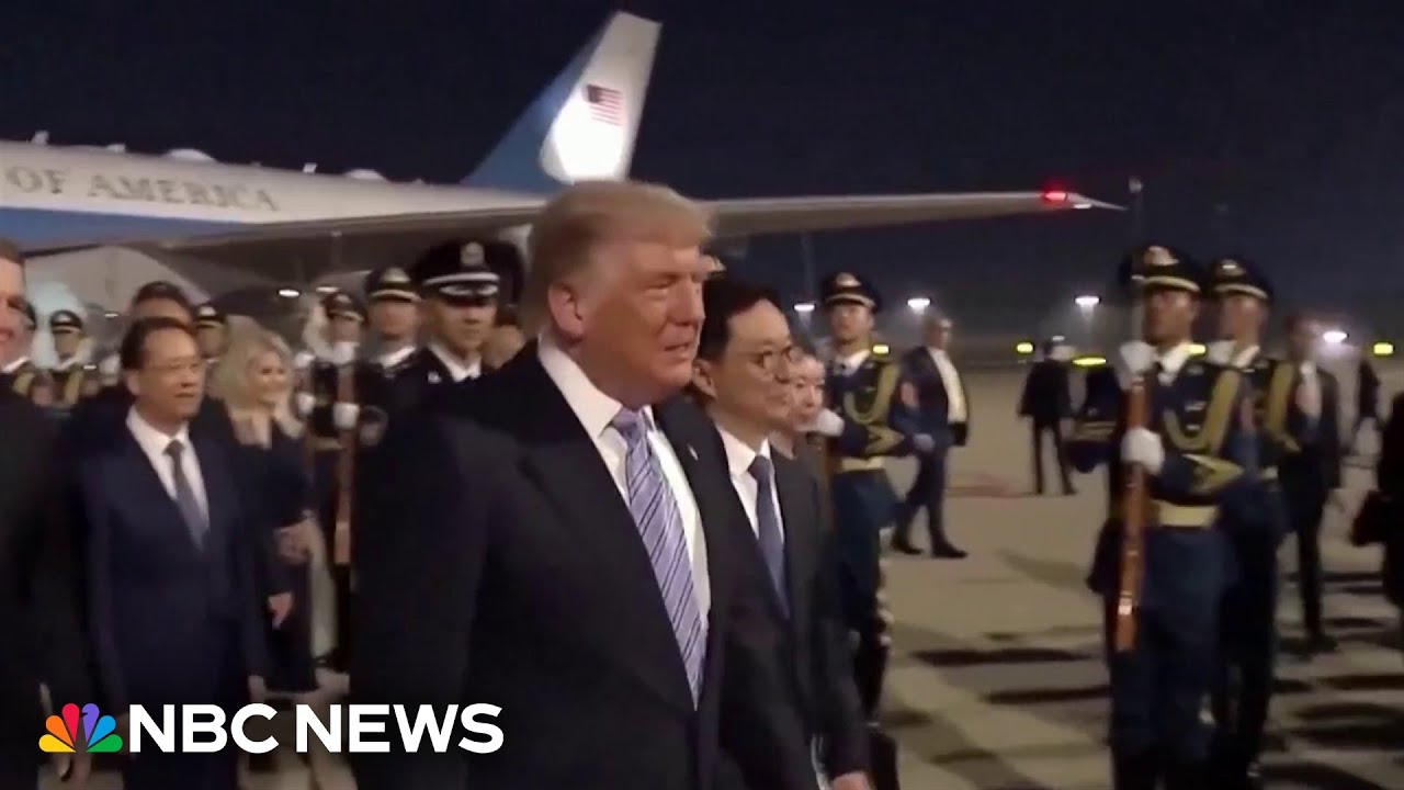 President Trump arrives in China for high-stakes summit