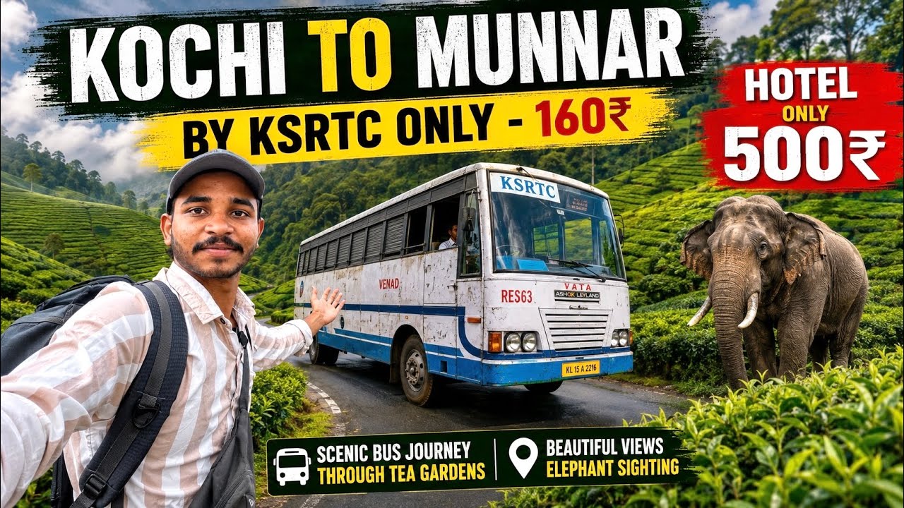 🌴 Kochi to Munnar  KSRTC bus 🚌 only - 160₹ 😱Budget Travel | Kerala Travel Vlog 🌴 
