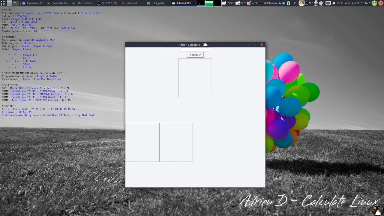 Edito : La vid&eacute;o Seb Actualia et Calculate Linux