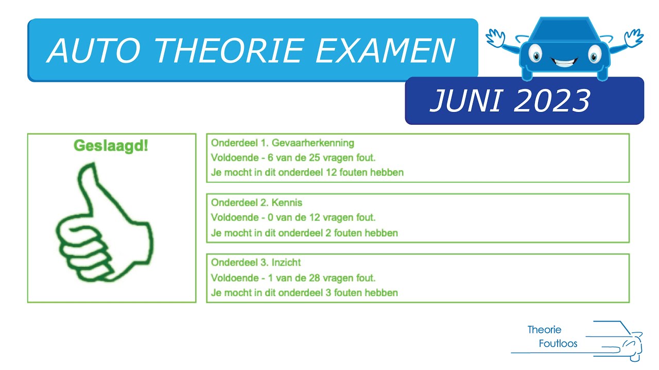 Compleet auto theorie examen juli 2023