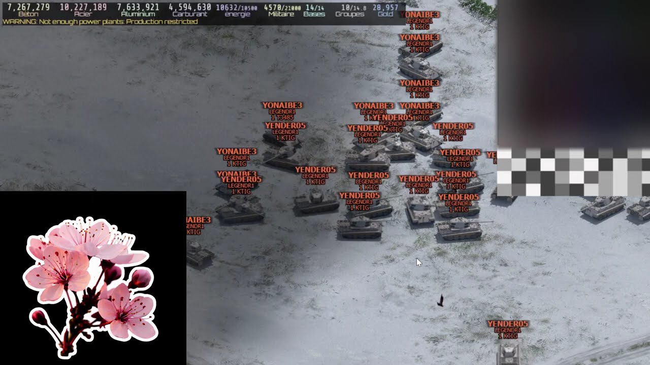 attack in STRATEGY COMBAT with many tanks and plane !