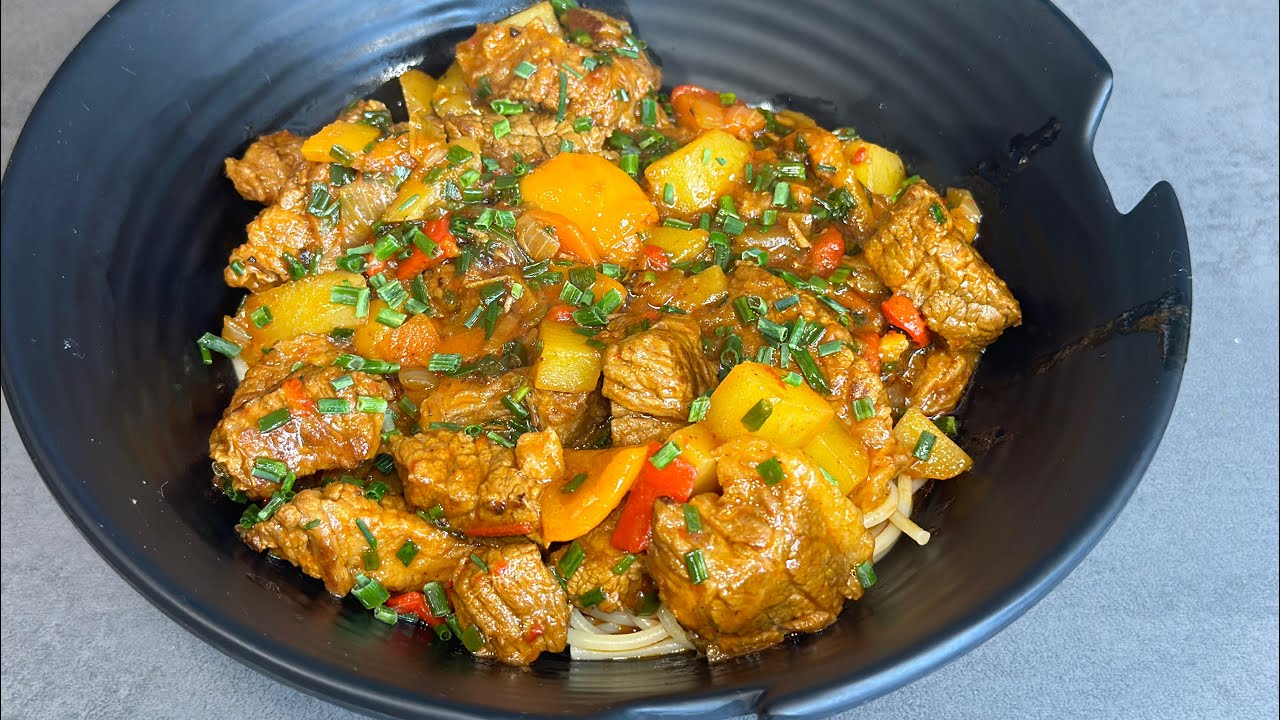 Ein sehr leckeres und saftiges Nudelgericht. Lagman nach eigenem Rezept.