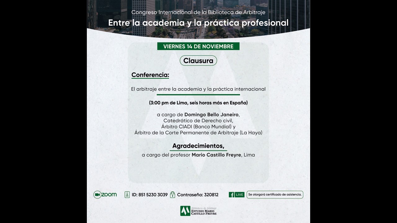Congreso internacional de la Biblioteca de Arbitraje 