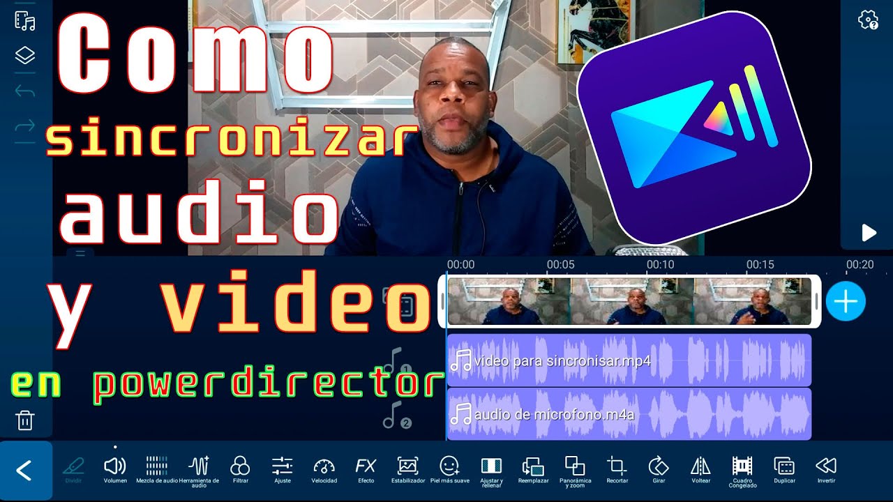 como sincronizar audio y video desde Android con el editor de video powerdirector 2021