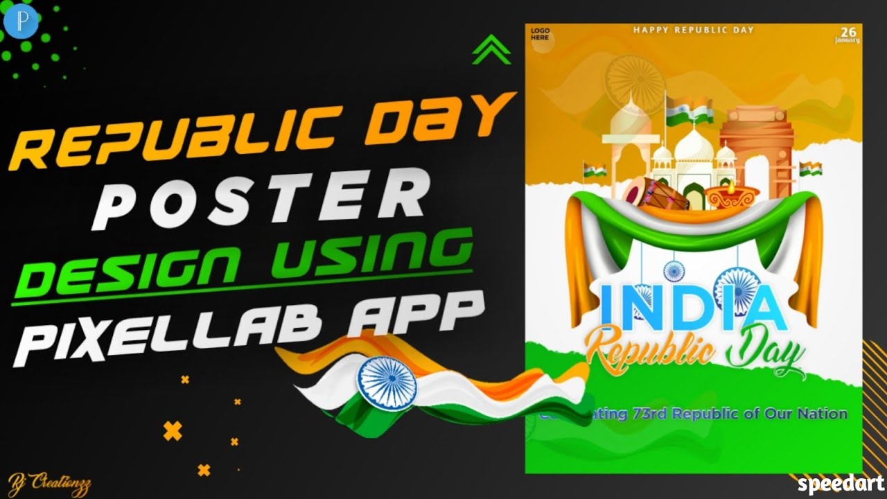 How to create republic day poster in pixellab| #Republicday | Rj Creationzz | poster design