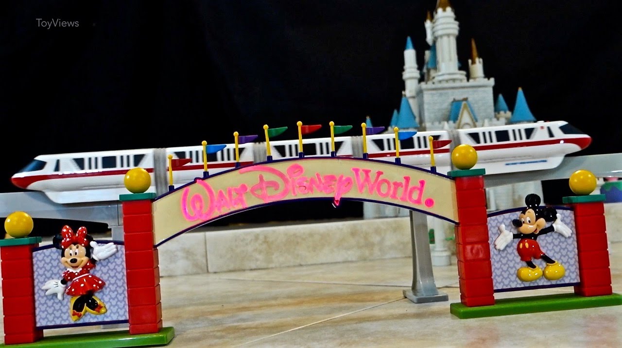 Walt Disney World Monorail Playset with Resorts and More in action