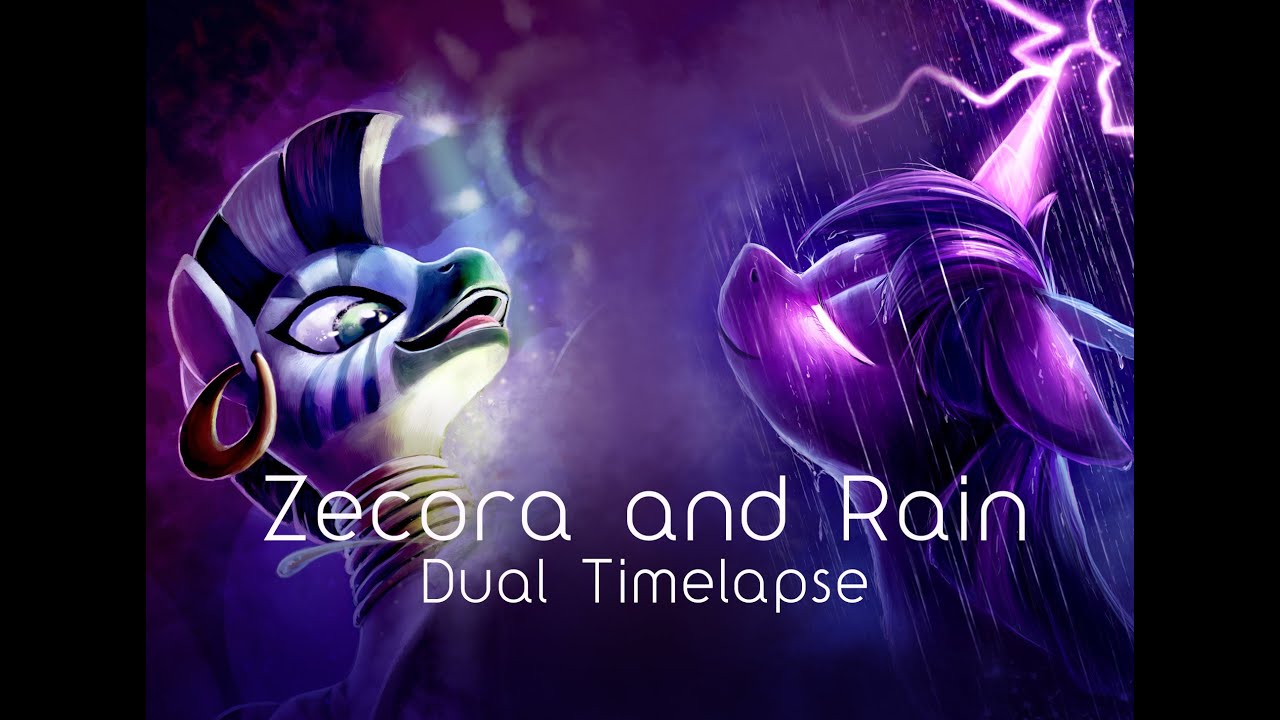 Zecora and Rain (Two Illustration Time-lapse)