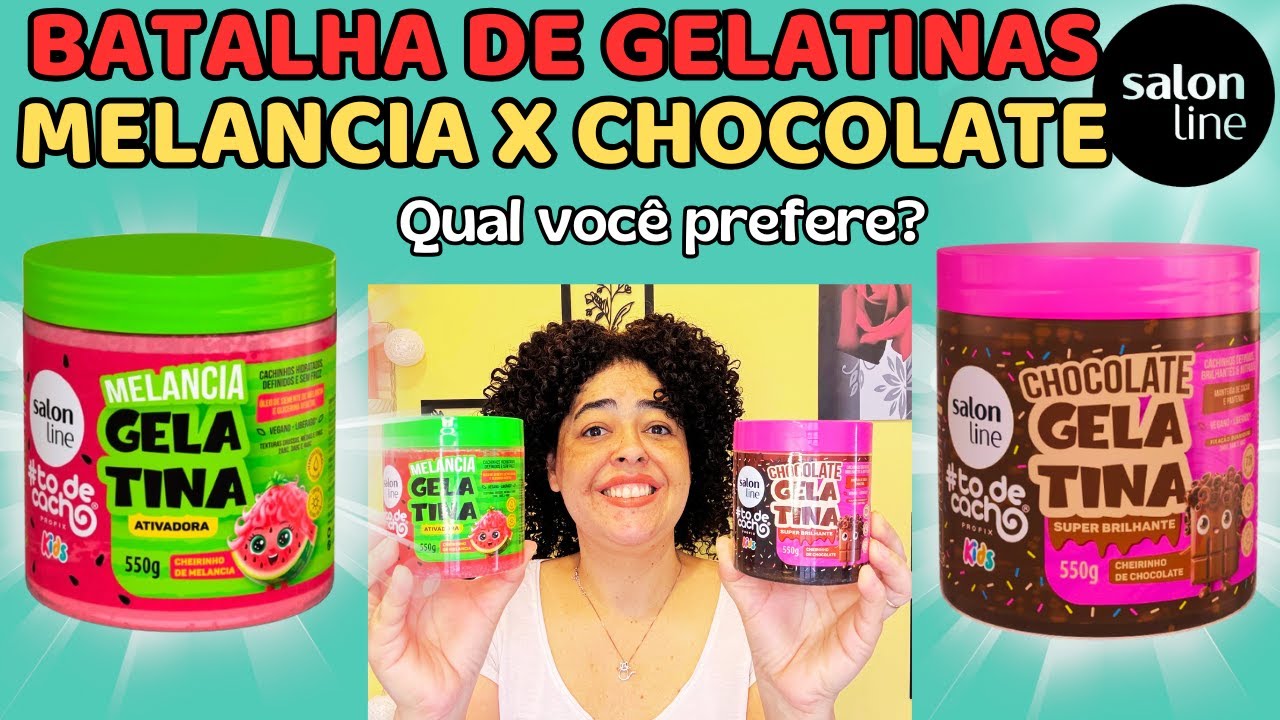 Finalização cabelo crespo cacheado com GELATINA SALON LINE MELANCIA X CHOCOLATE