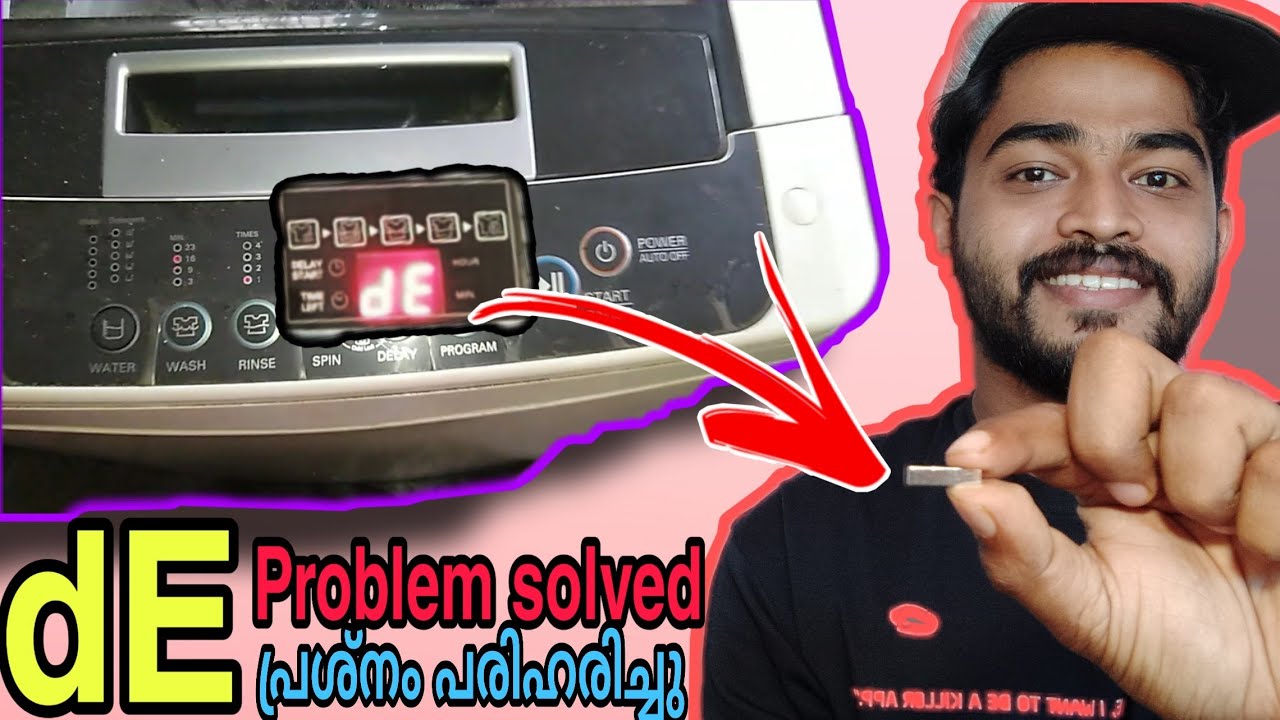 Washing machine DE problem fix malayalam | LG top load | dE error fix full video