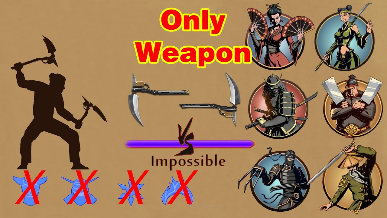 Shadow Fight 2 || Only Mowers vs BOSSES 「iOS/Android Gameplay」