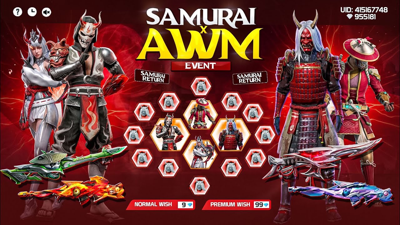SAMURAI x AWM RING EVENT FREE FIRE 💥 || SAMURAI BUNDLE RETURN CONFORM DATE | FF NEW EVENT TODAY