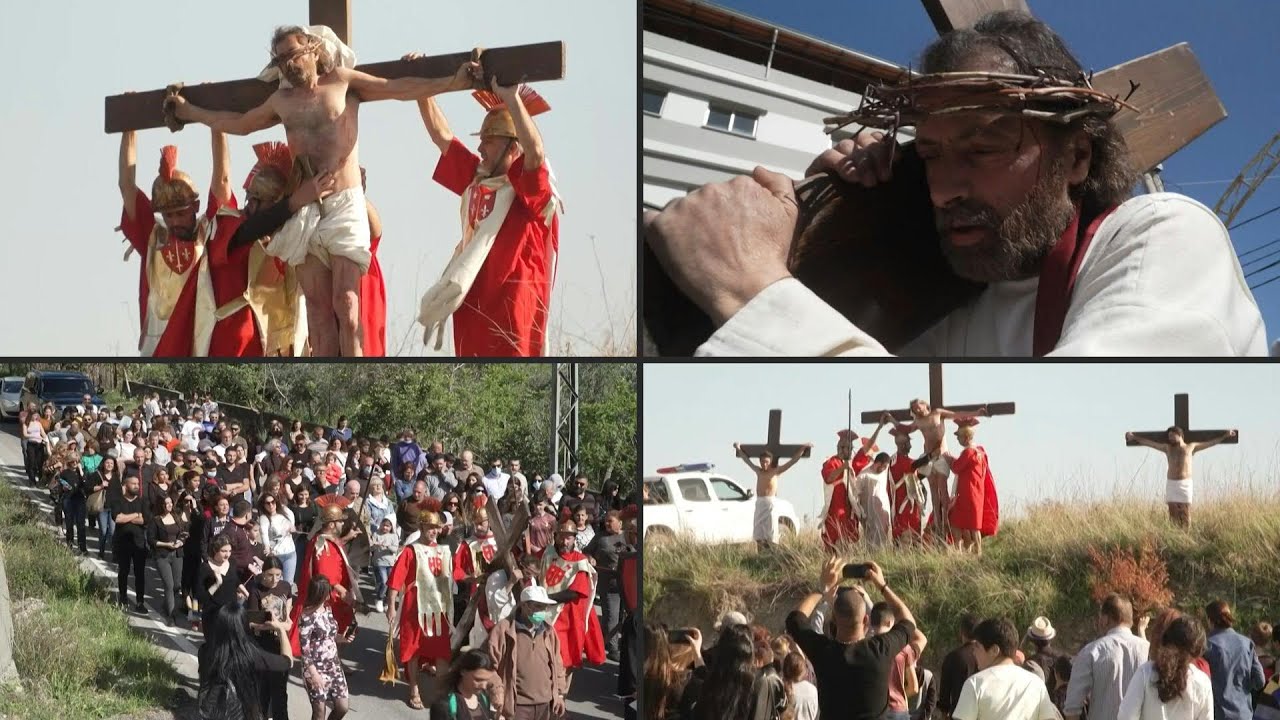 Lebanese Christians mark Good Friday with reenactment of crucifixion of Christ | AFP