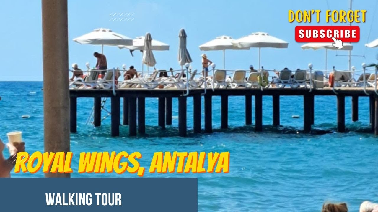 Royal Wings Hotel Lara Beach - Full Walking Tour of Pools, Gardens & Sandy Beach (Antalya, Turkey)