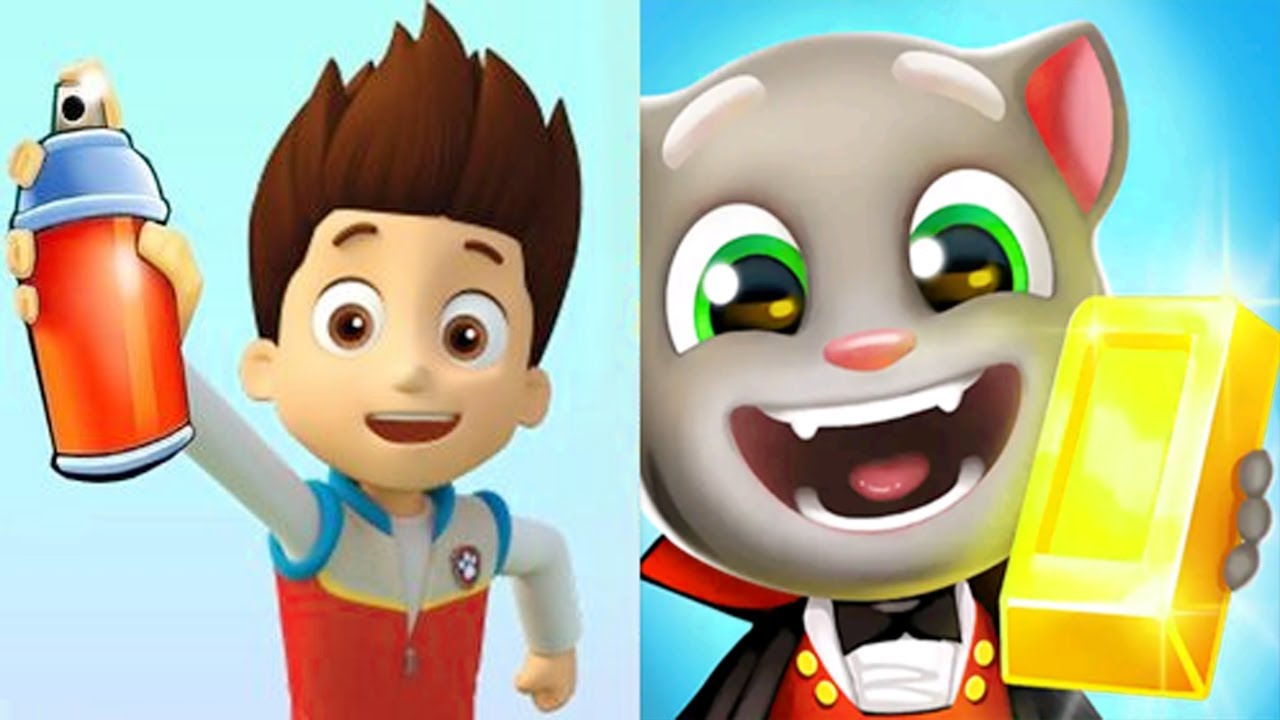 Paw Patrol Ryder Subway Surf vs Talking Tom Gold Run - Witch Angela Gameplay Walkthrough