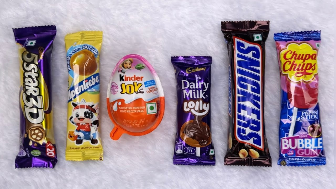 ASMR Most Popular Candys / some lots of colorful rainbow lollipop candy / unpacking chocolate eat
