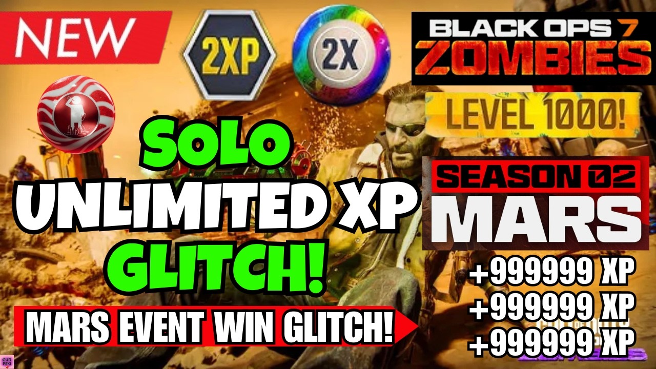*NEW* BROKEN BO7 SOLO UNLIMITED XP GLITCH! MARS EVENT XP FARM & AFK LEVEL 1000 | BO7 ZOMBIES GLITCH