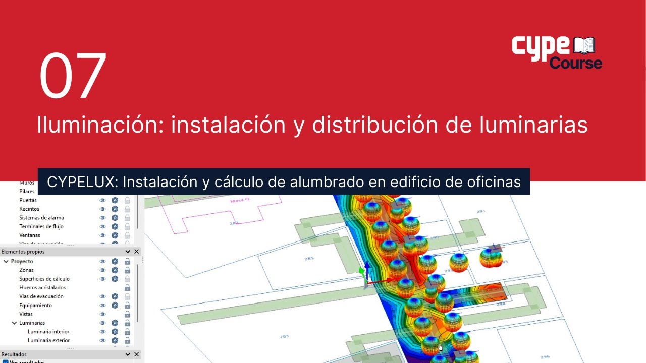 7 - Iluminación: instalación y distribución de luminarias | CYPE Curso CYPELUX