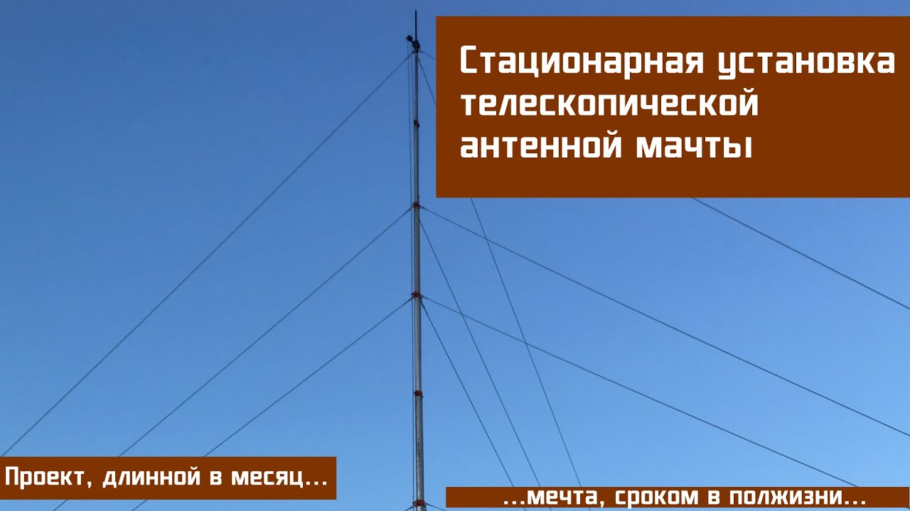 Процесс стационарной установки телескопической радиомачты