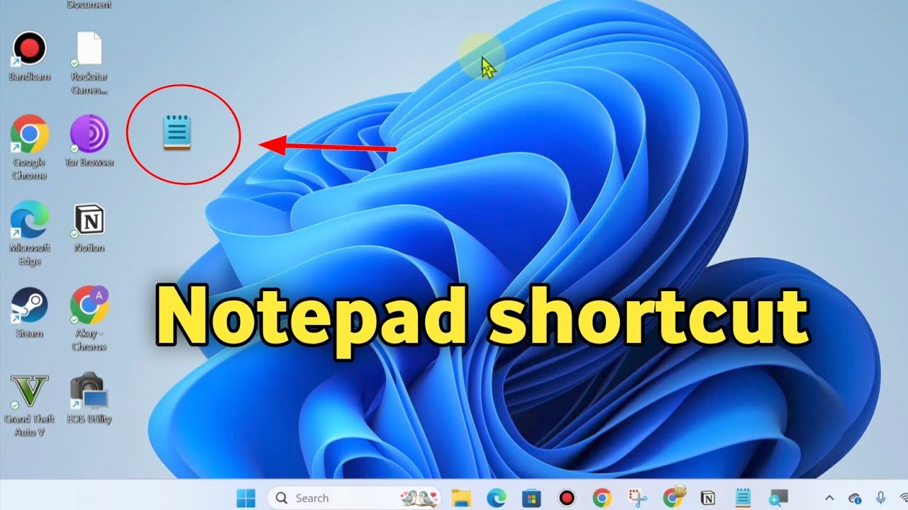 How to add notepad shortcut to desktop in Windows 11