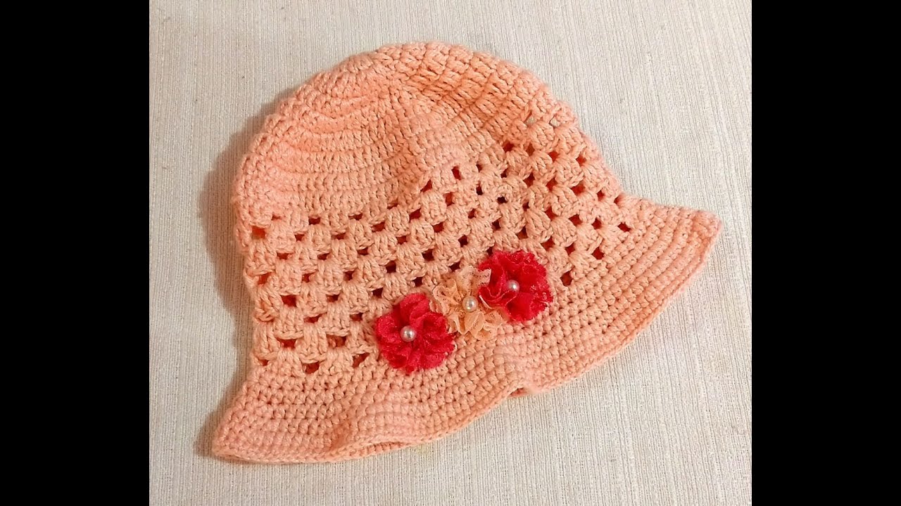 Chapeu infantil croche 5-12 meses #chapeuzinho #croche #chapeudecroche