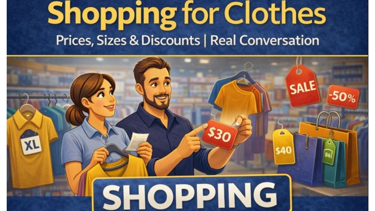How to Talk About Shopping for Clothes in English | English Conversation Practice | English Podcast