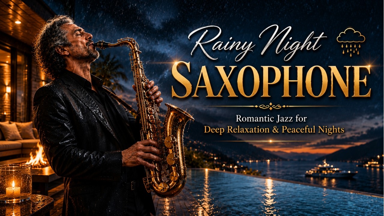 Rainy Night Saxophone 🌧️ Romantic Jazz for Deep Relaxation & Peaceful Nights